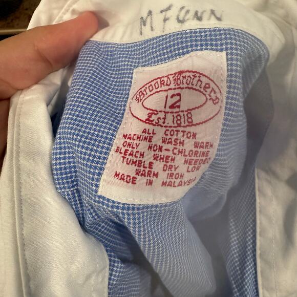 Brooks Brothers Women's Collared Dress Shirt Long Sleeve Blouse Cotton Size 12 - Picture 5 of 5